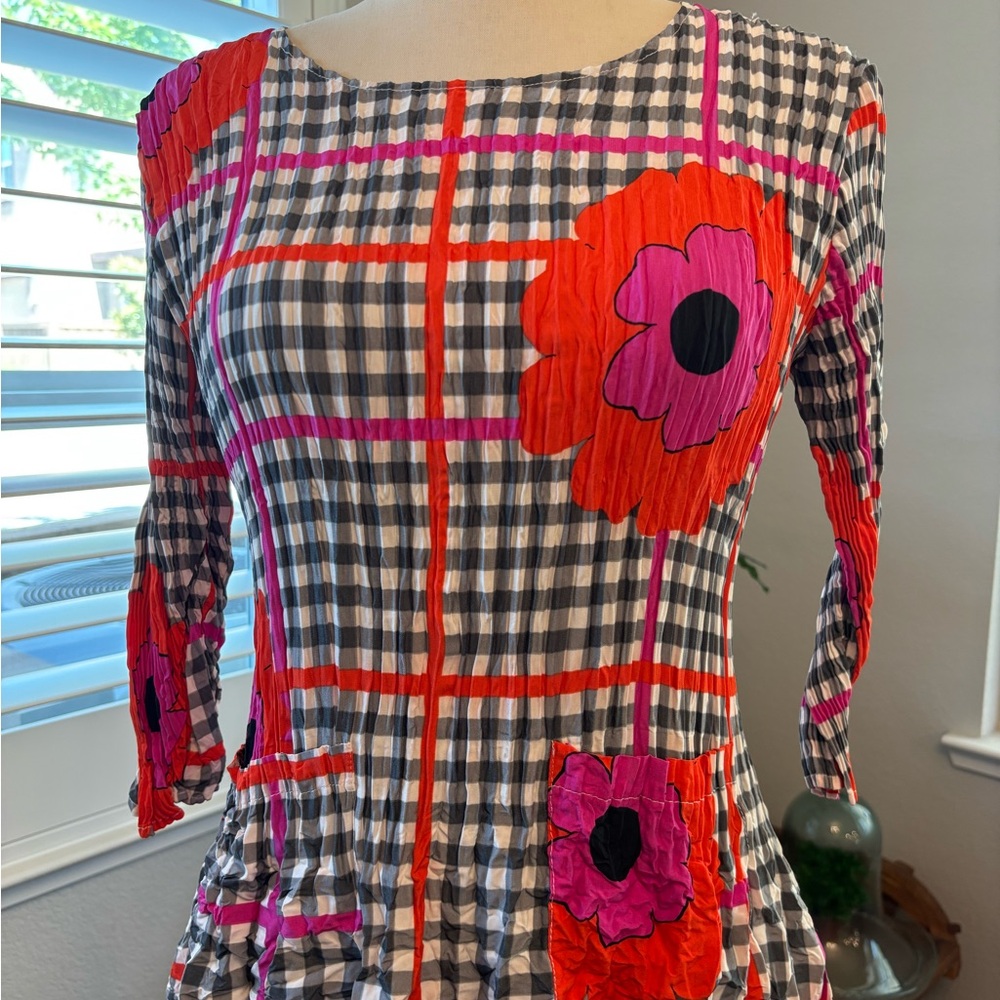 Alquema floral checkered dress - Picture 2 of 10